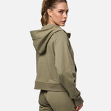 Epic Cropped Zip Hoodie Khaki - Blanklines