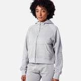 Epic Cropped Zip Hoodie Light Grey - Blanklines