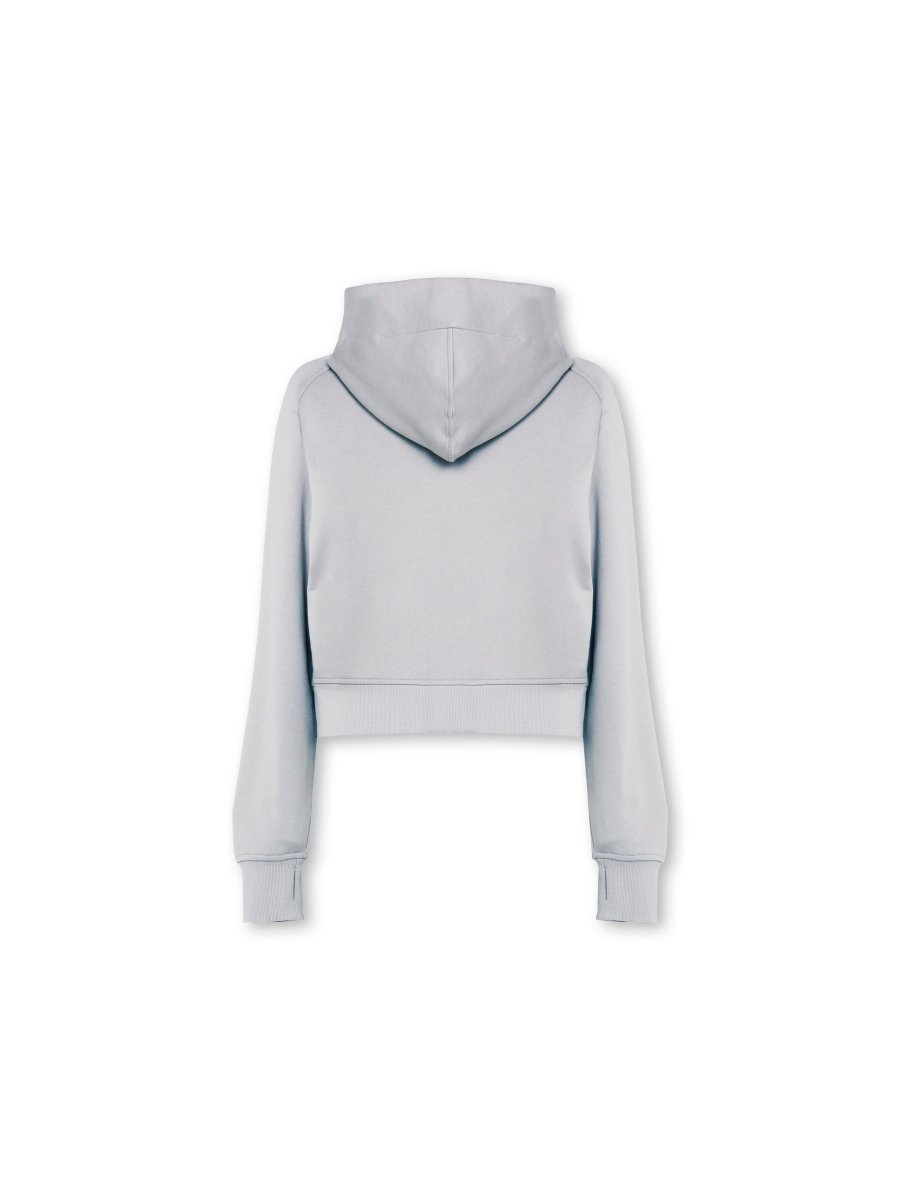 Epic Cropped Zip Hoodie Light Grey - Blanklines