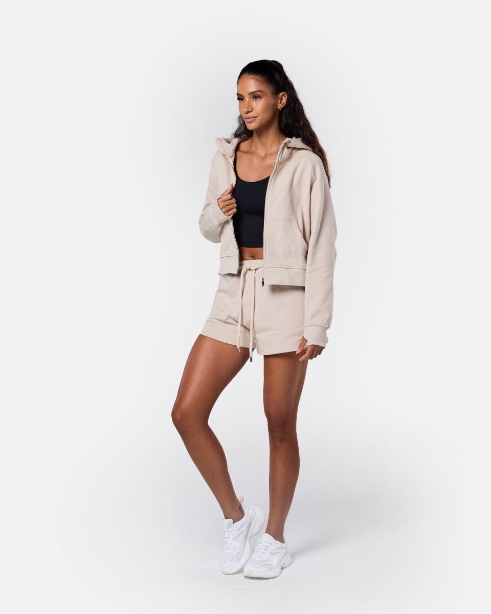 Epic Cropped Zip Hoodie Oatmeal - Blanklines