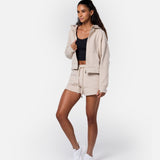 Epic Cropped Zip Hoodie Oatmeal - Blanklines