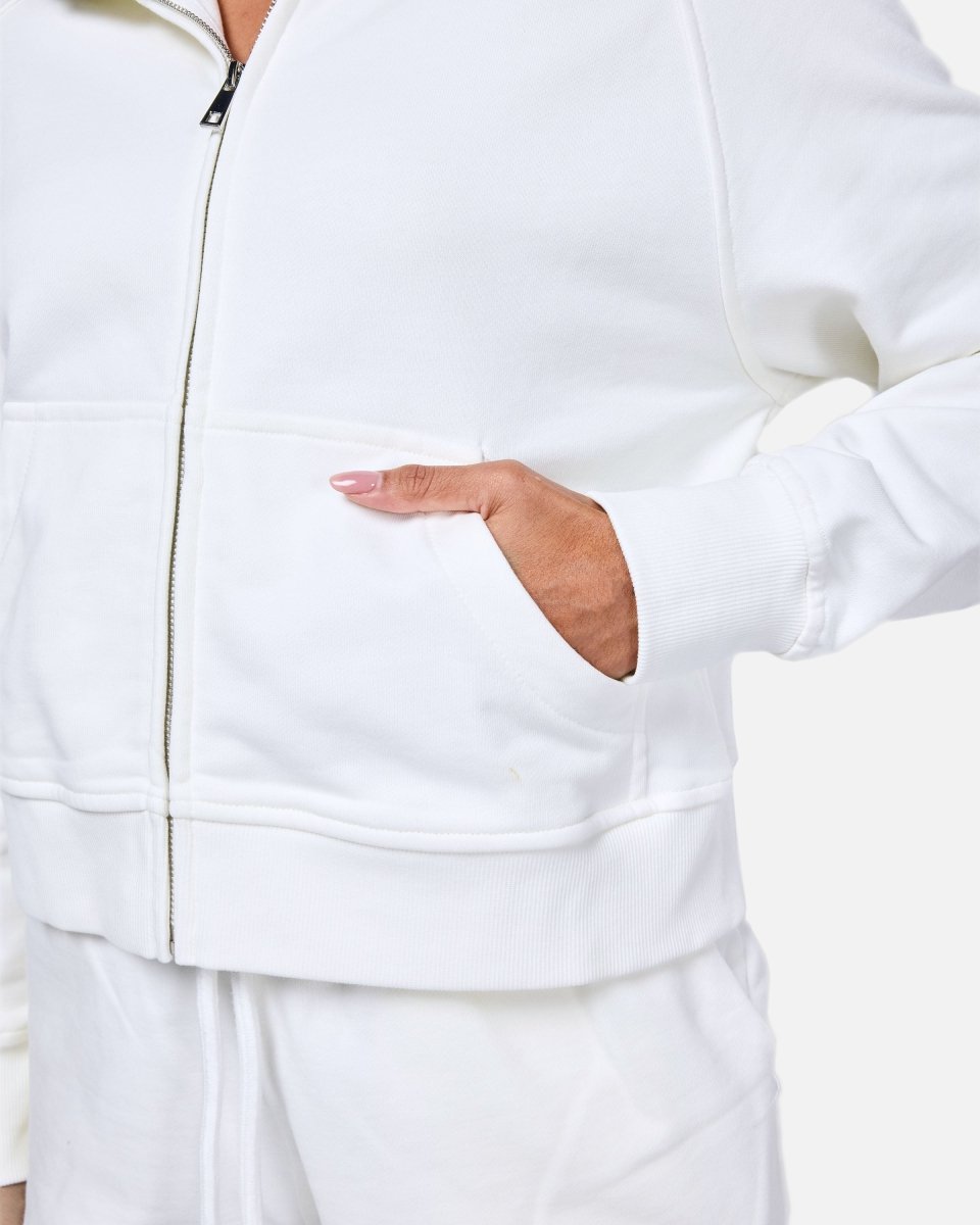 Epic Cropped Zip Hoodie Off - White - Blanklines