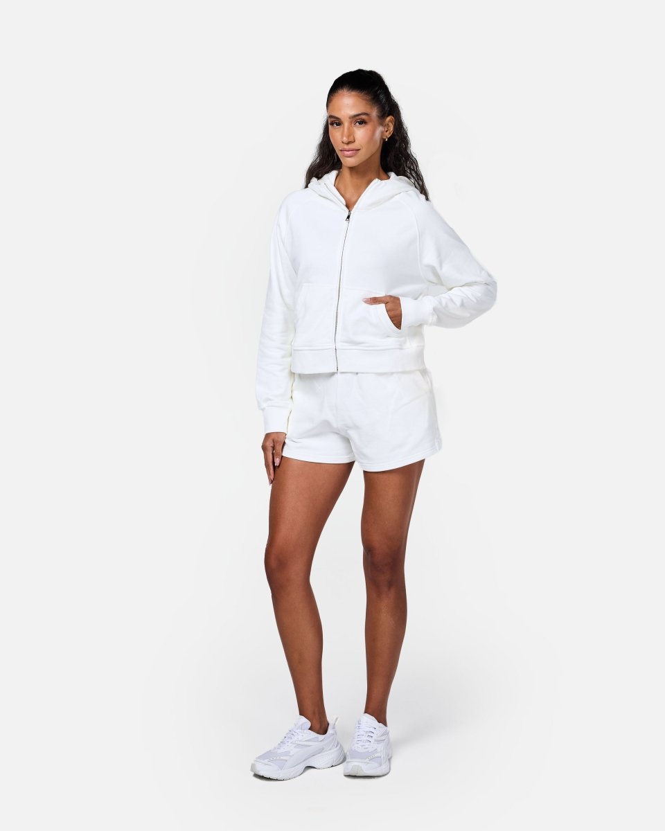 Epic Cropped Zip Hoodie Off-White – Blanklines