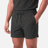 Pace 5" Shorts Black - waistband, drawcord and pocket detail - Blanklines