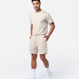 Mens Classic Sweat Shorts Oatmeal - Blanklines