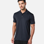 Mens Elemental Button Up Performance Polo Black - Blanklines
