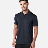 Mens Elemental Button Up Performance Polo Black - Blanklines