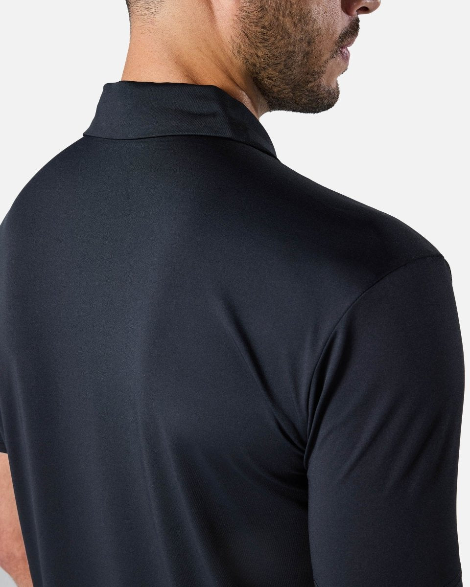 Mens Elemental Button Up Performance Polo Black - Blanklines