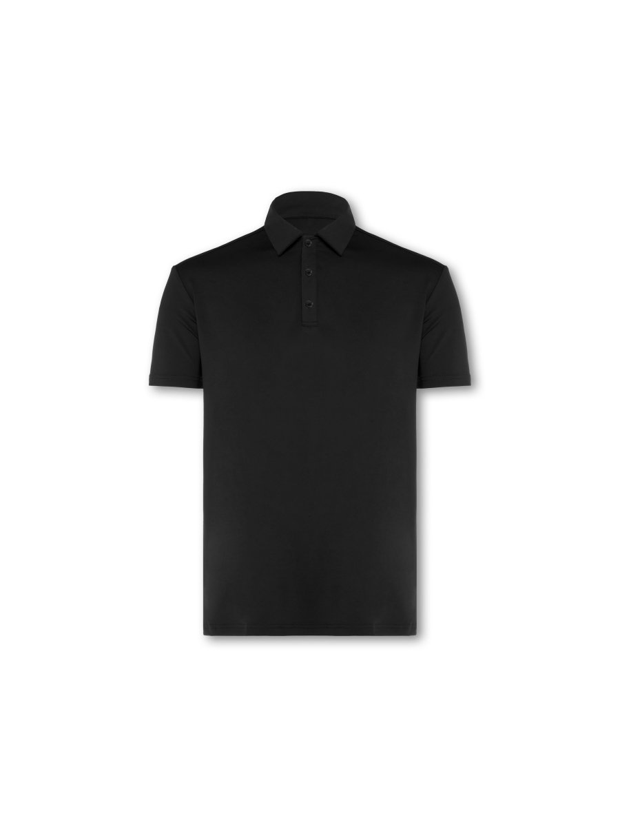 Mens Elemental Button Up Performance Polo Black - Blanklines