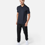 Mens Elemental Button Up Performance Polo Black - Blanklines