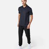 Mens Elemental Button Up Performance Polo Black - Blanklines