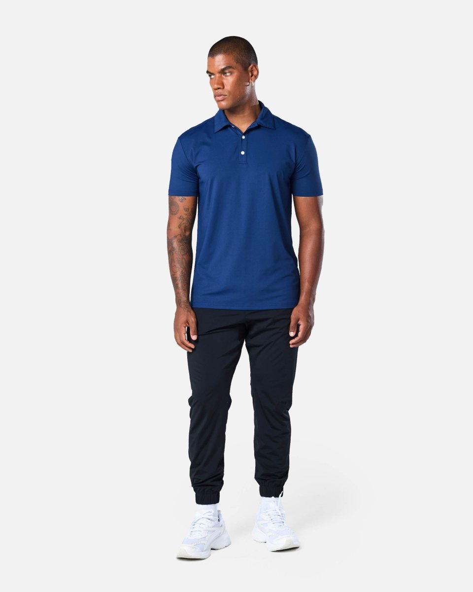 Mens Elemental Button Up Performance Polo Navy - Blanklines