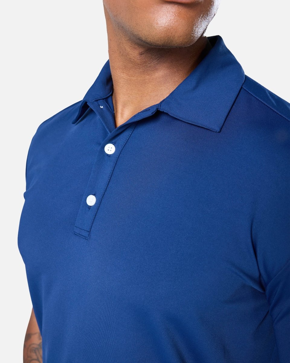 Mens Elemental Button Up Performance Polo Navy - Blanklines