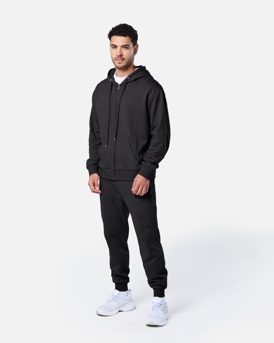 Mens Reset Oversized Zip Hoodie Black - Blanklines
