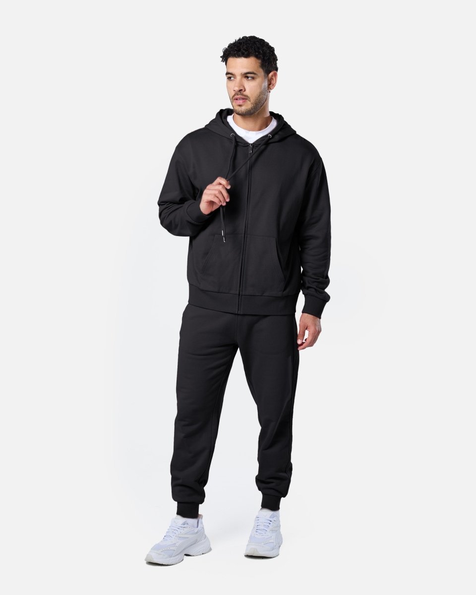Mens Reset Oversized Zip Hoodie Black - Blanklines