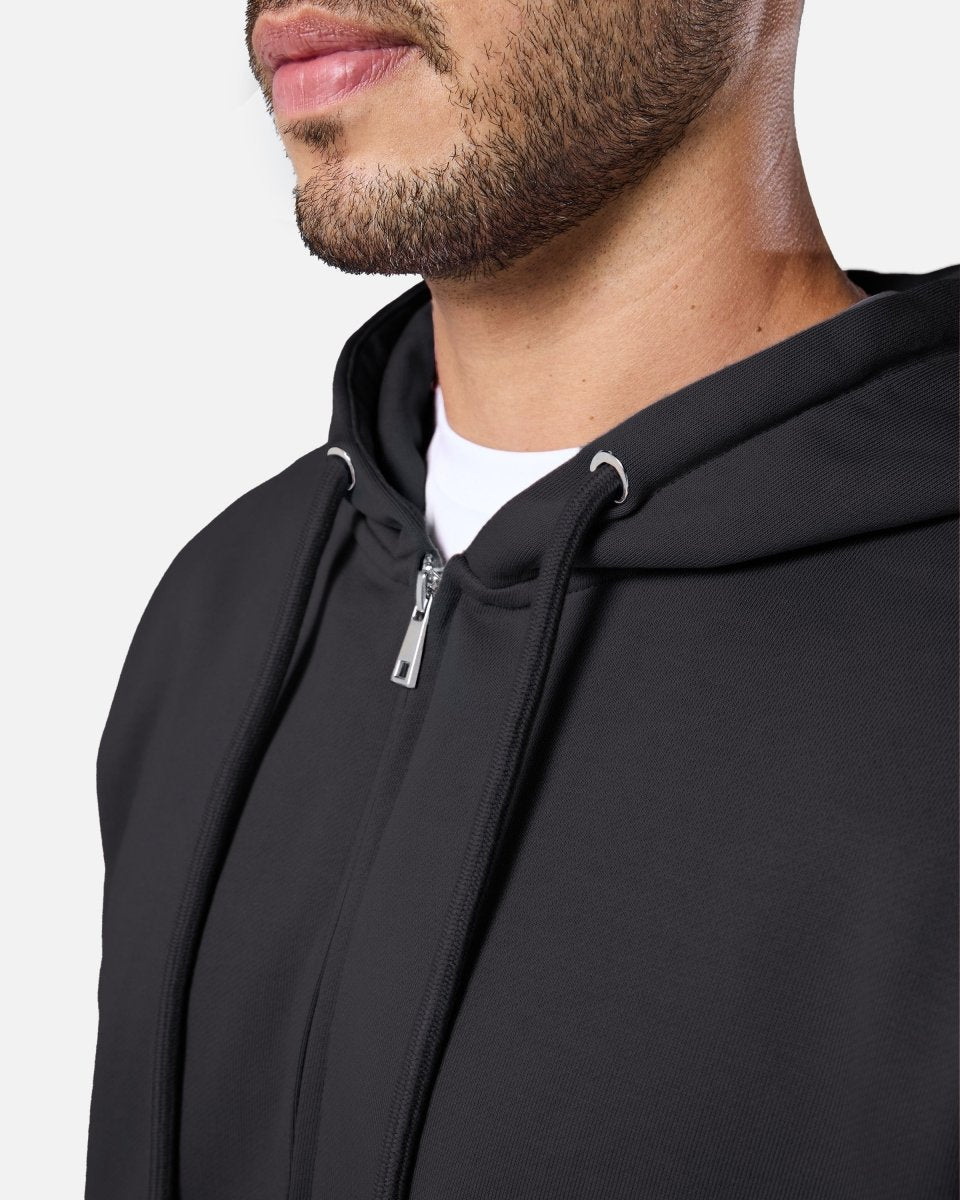 Mens Reset Oversized Zip Hoodie Black - Blanklines