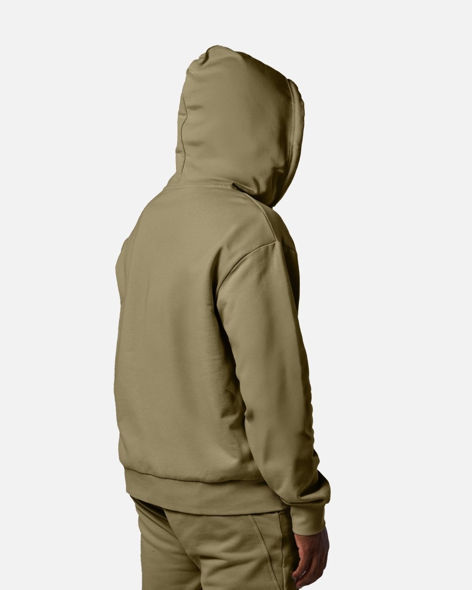 Mens Reset Oversized Zip Hoodie Khaki - Blanklines