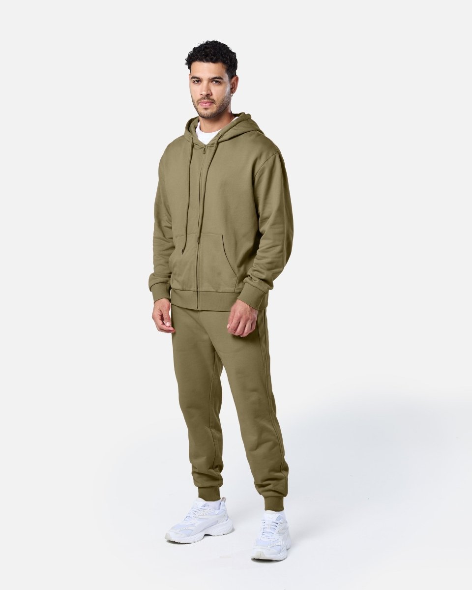 Mens Reset Oversized Zip Hoodie Khaki - Blanklines