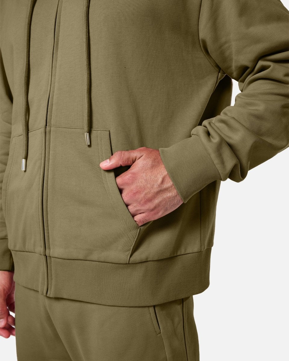 Mens Reset Oversized Zip Hoodie Khaki - Blanklines
