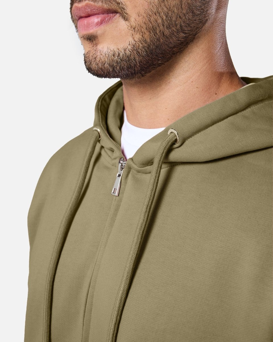 Mens Reset Oversized Zip Hoodie Khaki - Blanklines