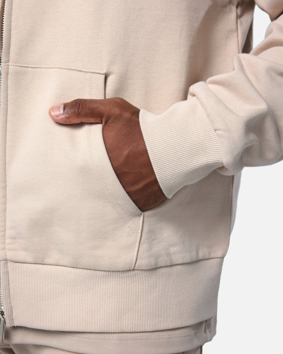Mens Reset Oversized Zip Hoodie Oatmeal - Blanklines