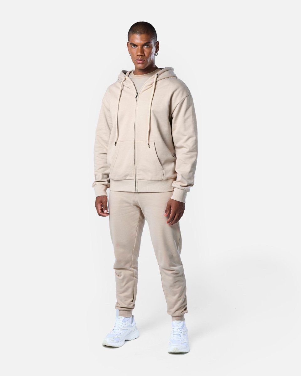 Mens Reset Oversized Zip Hoodie Oatmeal - Blanklines