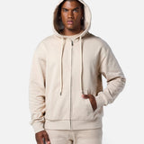 Mens Reset Oversized Zip Hoodie Oatmeal - Blanklines