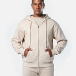 Mens Reset Oversized Zip Hoodie Oatmeal - Blanklines