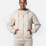 Mens Reset Oversized Zip Hoodie Oatmeal - Blanklines