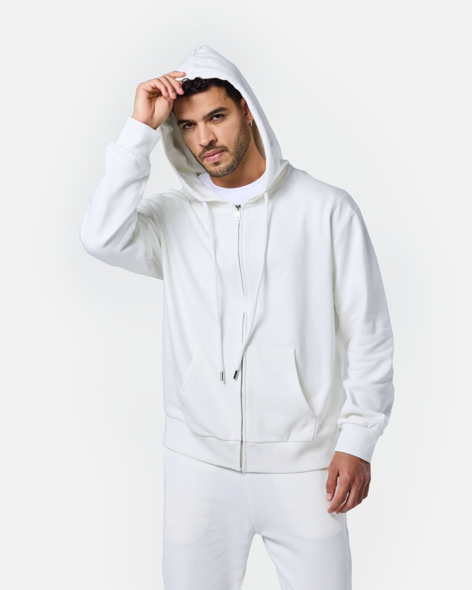 Mens Reset Oversized Zip Hoodie Off - White - Blanklines
