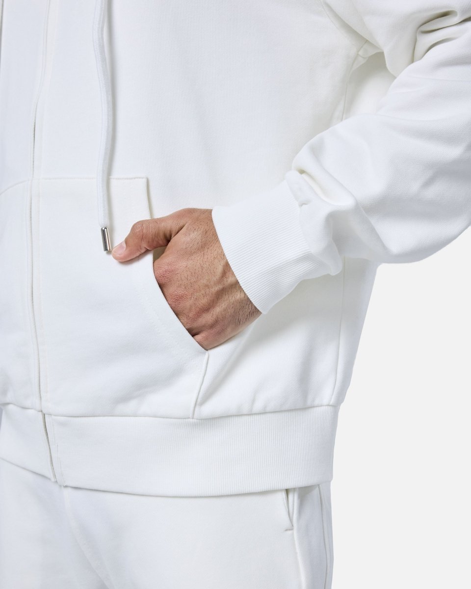 Mens Reset Oversized Zip Hoodie Off - White - Blanklines