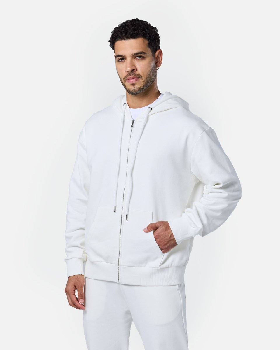 Mens Reset Oversized Zip Hoodie Off - White - Blanklines