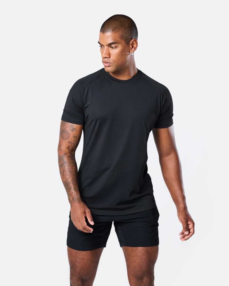 Mens Reset Raglan Performance Tee Black - Blanklines