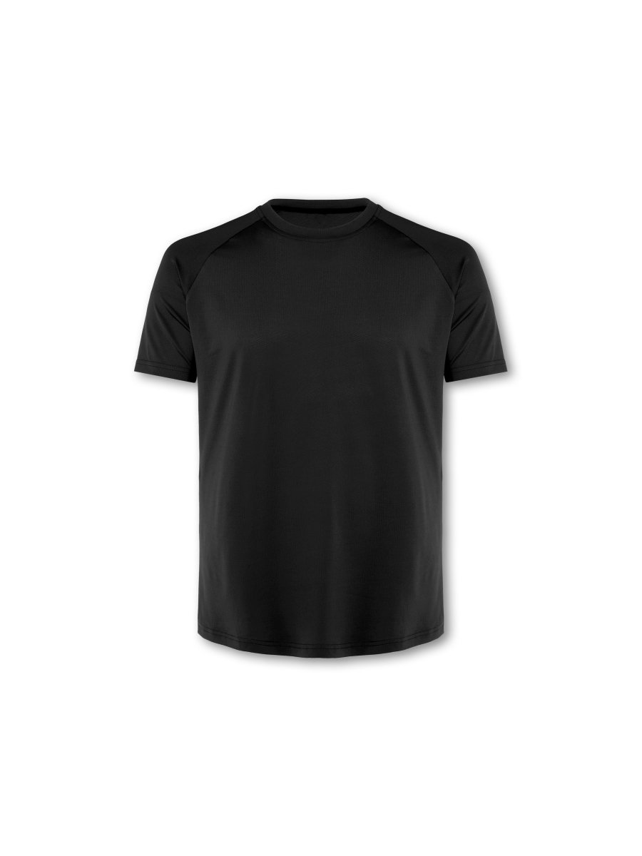 Mens Reset Raglan Performance Tee Black - Blanklines