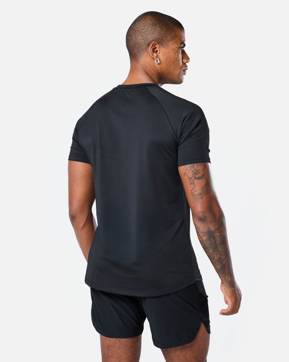 Mens Reset Raglan Performance Tee Black - Blanklines