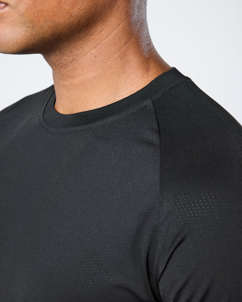Mens Reset Raglan Performance Tee Black - Blanklines