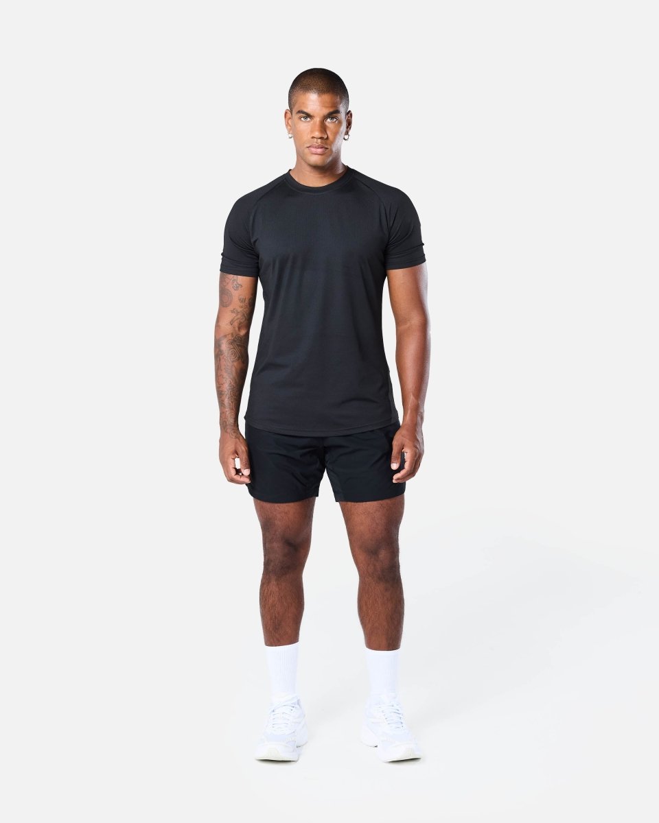 Mens Reset Raglan Performance Tee Black - Blanklines