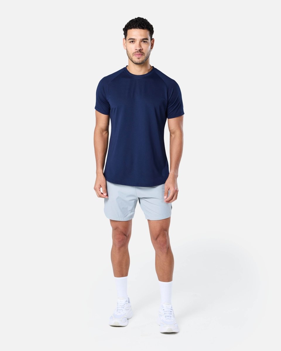 Mens Reset Raglan Performance Tee Navy - Blanklines