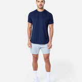 Mens Reset Raglan Performance Tee Navy - Blanklines