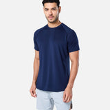 Mens Reset Raglan Performance Tee Navy - Blanklines