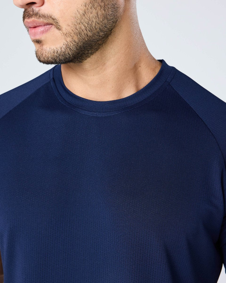 Mens Reset Raglan Performance Tee Navy - Blanklines