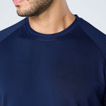 Mens Reset Raglan Performance Tee Navy - Blanklines