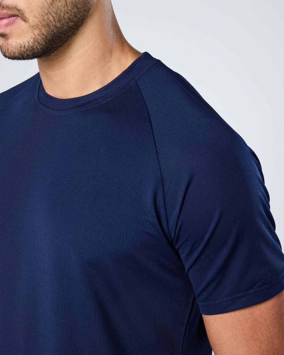Mens Reset Raglan Performance Tee Navy - Blanklines