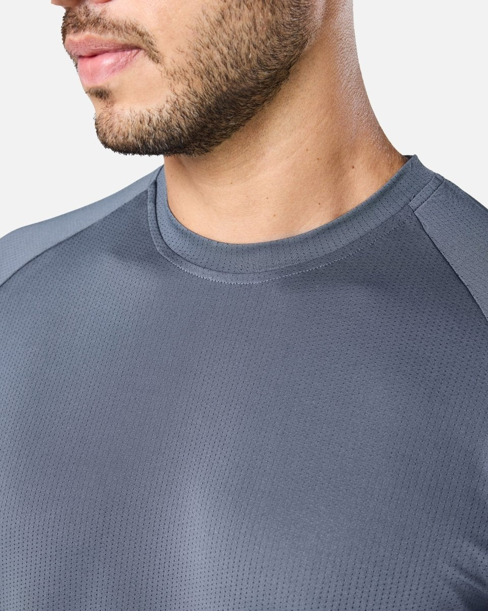 Mens Reset Raglan Performance Tee Storm Grey - Blanklines