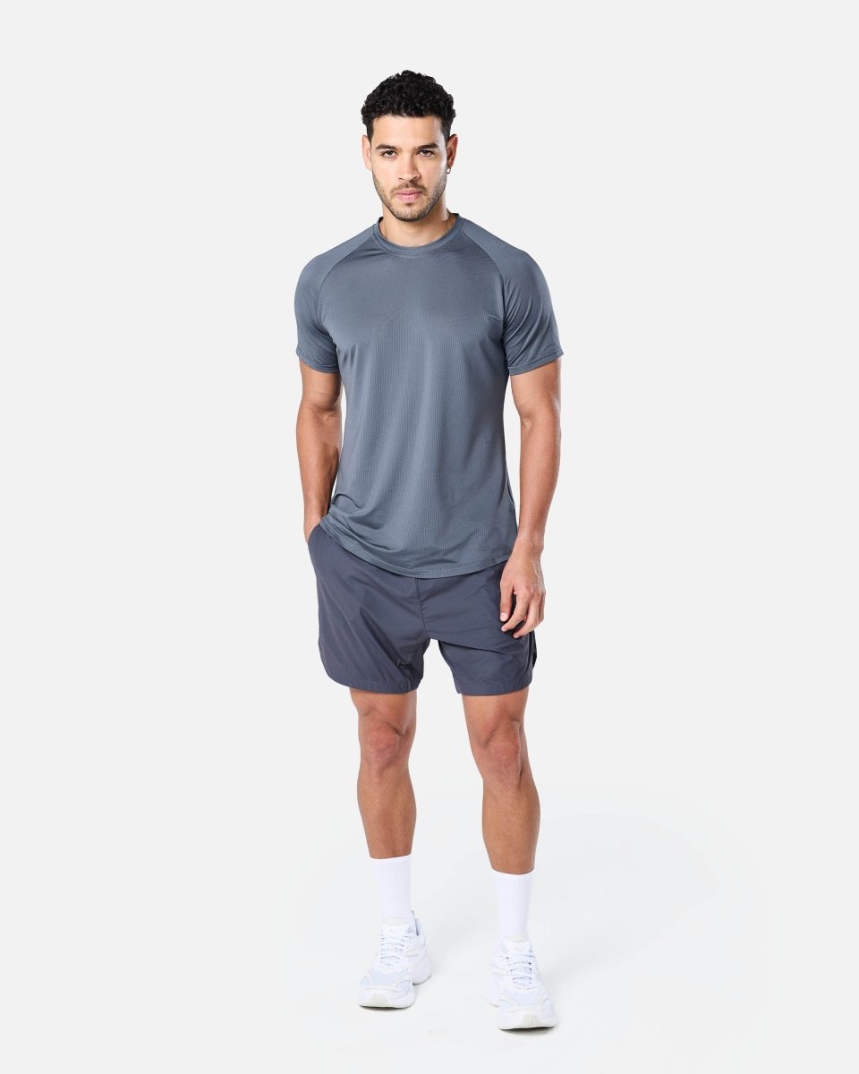 Mens Reset Raglan Performance Tee Storm Grey - Blanklines