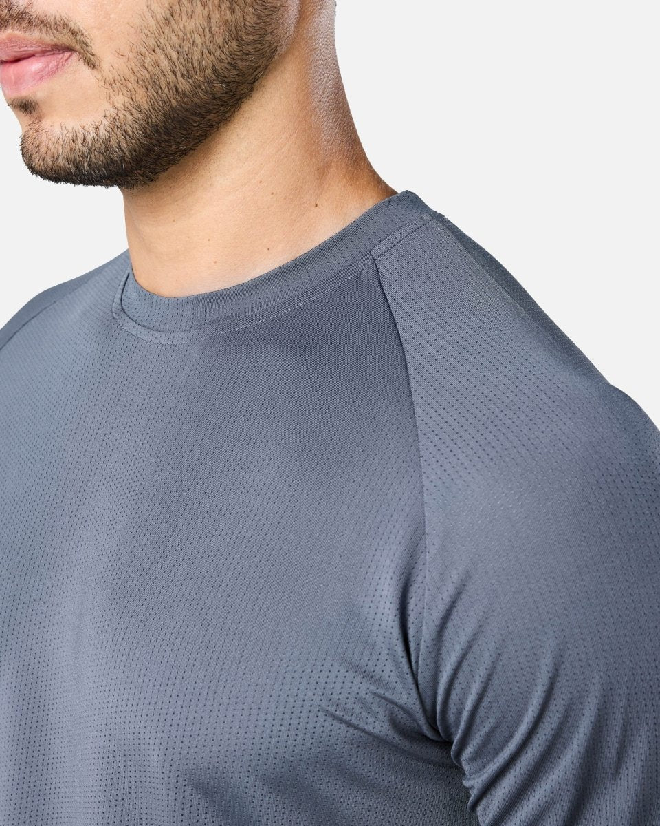Mens Reset Raglan Performance Tee Storm Grey - Blanklines