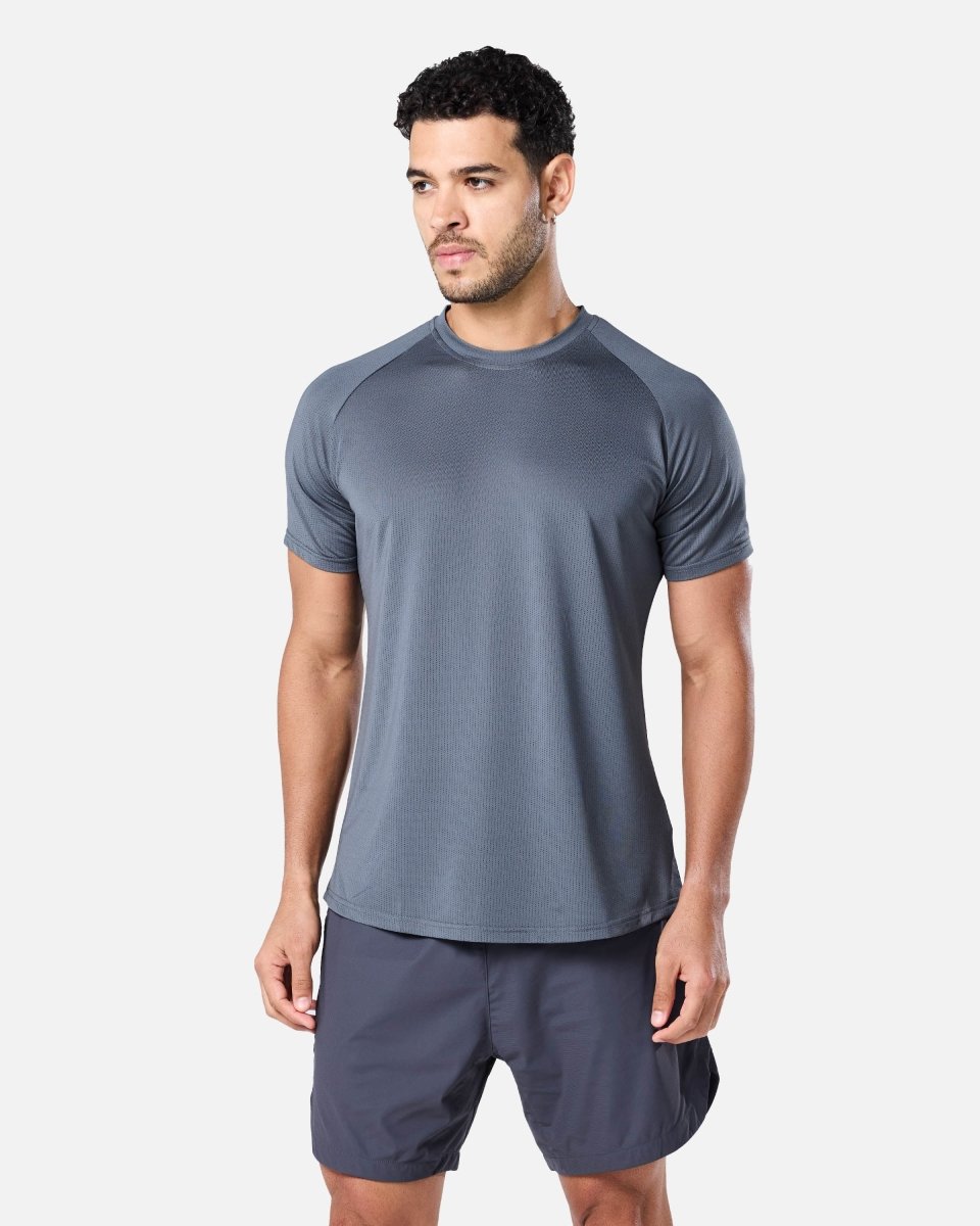 Mens Reset Raglan Performance Tee Storm Grey - Blanklines