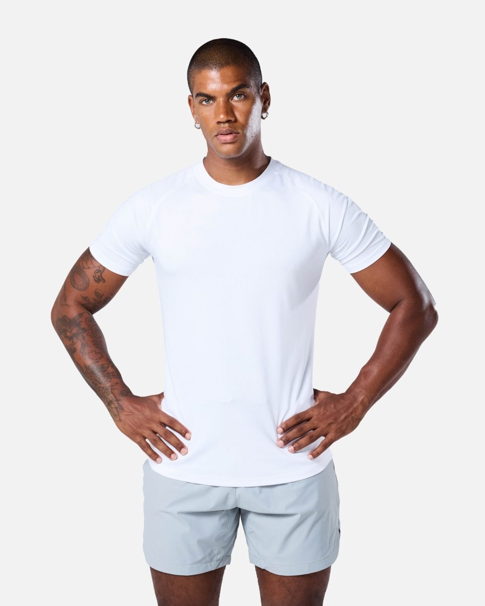 Mens Reset Raglan Performance Tee White - Blanklines