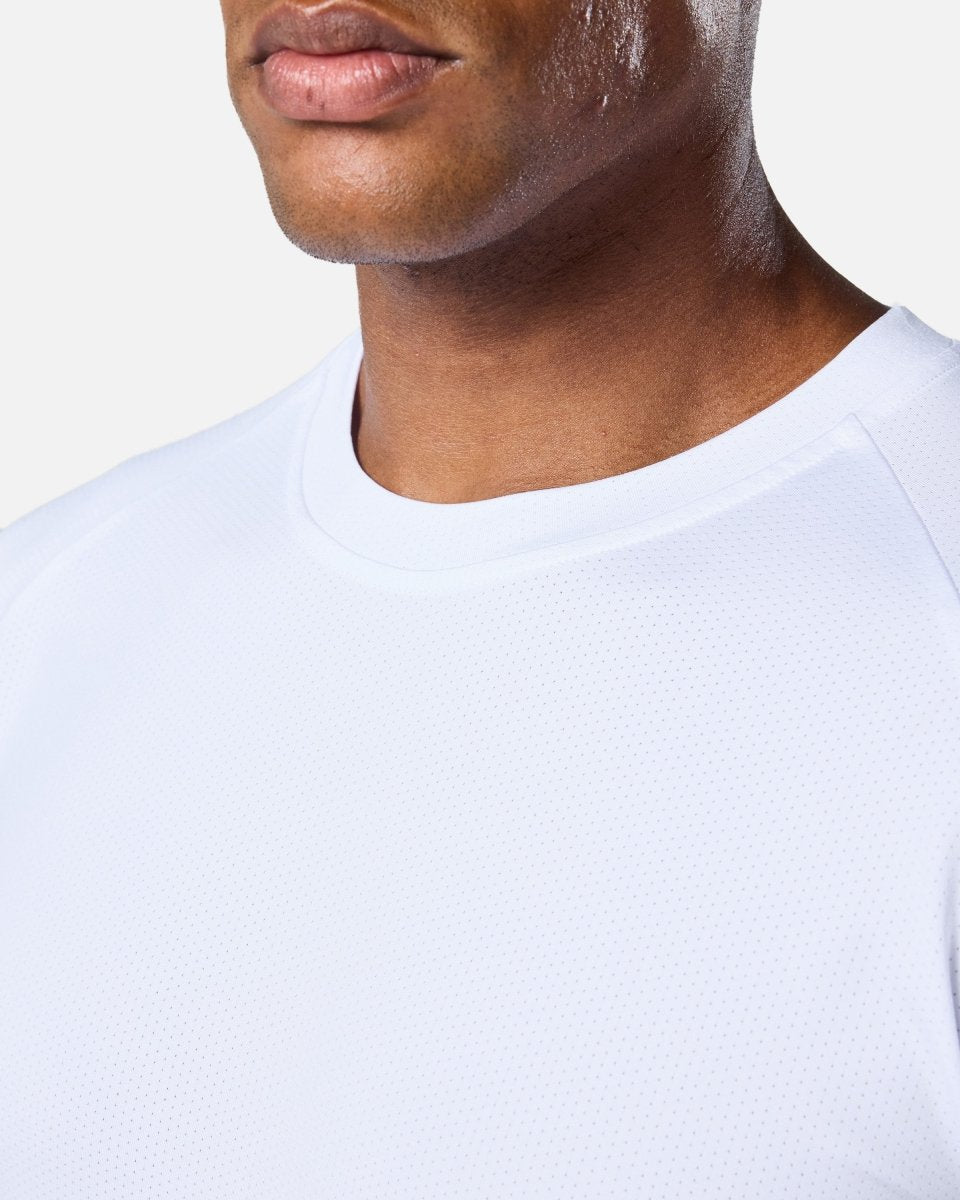Mens Reset Raglan Performance Tee White - Blanklines