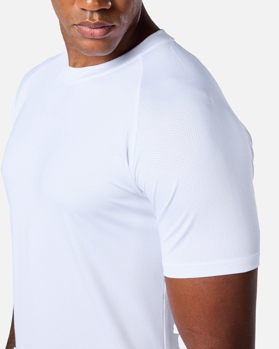 Mens Reset Raglan Performance Tee White - Blanklines